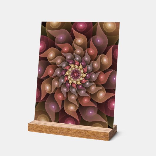 超本物の光沢のある花のモダン抽象芸術フラクタル・アート アクリルサイン (傾斜)