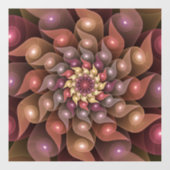 超本物の光沢のある花のモダン抽象芸術フラクタル・アート ウィンドウサイン (シート)