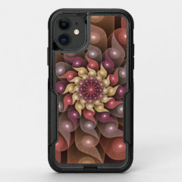 超本物の光沢のある花のモダン抽象芸術フラクタル・アート オッターボックスコミューターiPhone 11ケース