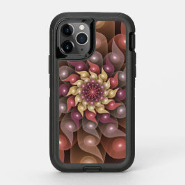 超本物の光沢のある花のモダン抽象芸術フラクタル・アート オッターボックスディフェンダーiPhone 11 PROケース