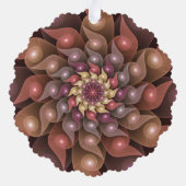 超本物の光沢のある花のモダン抽象芸術フラクタル・アート オーナメントカード (裏面)