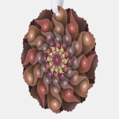 超本物の光沢のある花のモダン抽象芸術フラクタル・アート オーナメントカード (左)