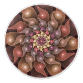 超本物の光沢のある花のモダン抽象芸術フラクタル・アート セラミックノブ (正面)