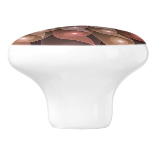 超本物の光沢のある花のモダン抽象芸術フラクタル・アート セラミックノブ (側面)