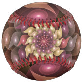 超本物の光沢のある花のモダン抽象芸術フラクタル・アート ソフトボール (裏面)