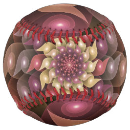 超本物の光沢のある花のモダン抽象芸術フラクタル・アート ソフトボール