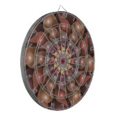 超本物の光沢のある花のモダン抽象芸術フラクタル・アート ダーツボード (正面左)