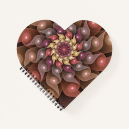 超本物の光沢のある花のモダン抽象芸術フラクタル・アート ノートブック