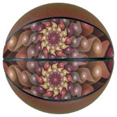 超本物の光沢のある花のモダン抽象芸術フラクタル・アート バスケットボール (正面)