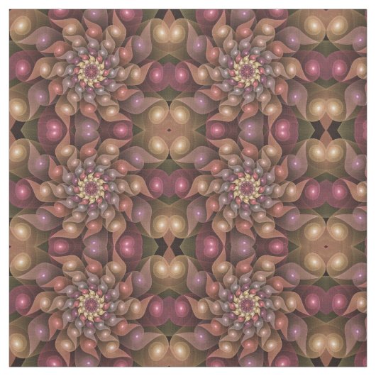 超本物の光沢のある花のモダン抽象芸術フラクタル・アート ファブリック (見本)