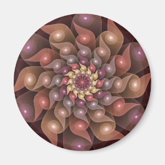 超本物の光沢のある花のモダン抽象芸術フラクタル・アート マグネット