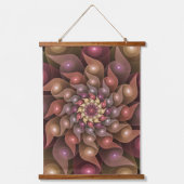 超本物の光沢のある花のモダン抽象芸術フラクタル・アート 吊り下げ型タペストリー (正面)