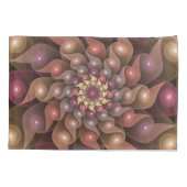 超本物の光沢のある花のモダン抽象芸術フラクタル・アート 枕カバー (裏面)
