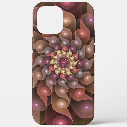 超本物の光沢のある花のモダン抽象芸術フラクタル・アート Case-Mate iPhoneケース (裏面)