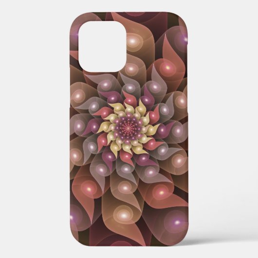 超本物の光沢のある花のモダン抽象芸術フラクタル・アート Case-Mate iPhoneケース (裏面)