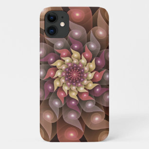 超本物の光沢のある花のモダン抽象芸術フラクタル・アート iPhone 11 ケース
