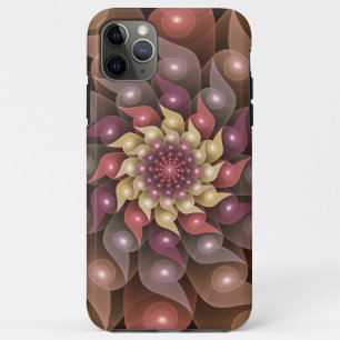 超本物の光沢のある花のモダン抽象芸術フラクタル・アート iPhone 11 PRO MAXケース