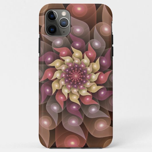 超本物の光沢のある花のモダン抽象芸術フラクタル・アート Case-Mate iPhoneケース (裏面)