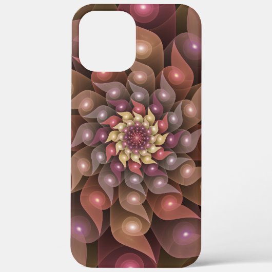 超本物の光沢のある花のモダン抽象芸術フラクタル・アート Case-Mate iPhoneケース (裏面)