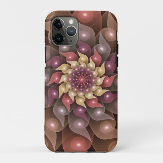 超本物の光沢のある花のモダン抽象芸術フラクタル・アート Case-Mate iPhoneケース (裏面)