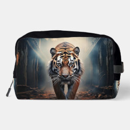 超本物の森の中の古い黒とオレンジの虎 ドップキット