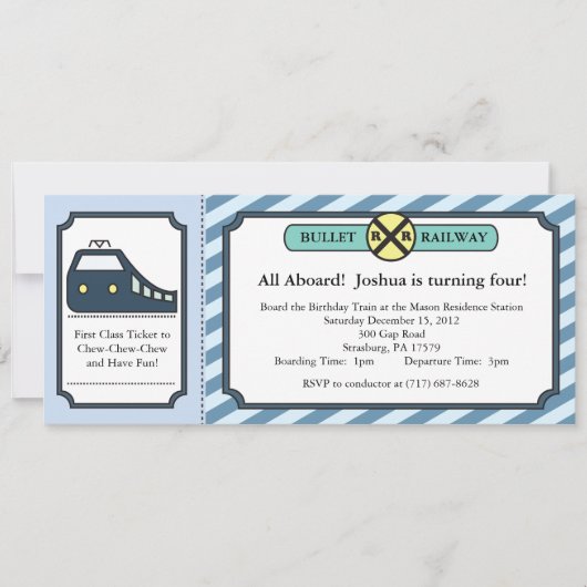 超特急のチケットの招待状 招待状 (正面)