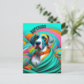 超犬すごい犬の救助パーティの招待状PC シーズンポストカード (スタンド正面)