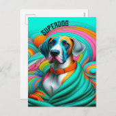 超犬すごい犬の救助パーティの招待状PC シーズンポストカード (正面/裏面)