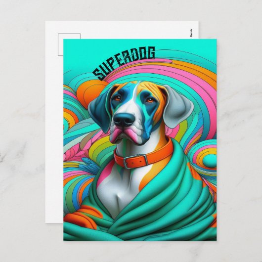 超犬すごい犬の救助パーティの招待状PC シーズンポストカード (正面/裏面)