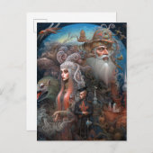 超現実お洒落のシーンイラストレーション ポストカード (正面/裏面)