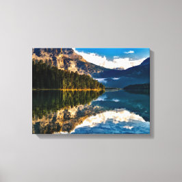 超現実のカナダ湖 キャンバスプリント