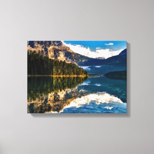 超現実のカナダ湖 キャンバスプリント (正面)