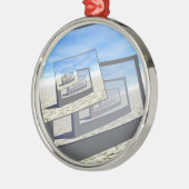 超現実モニタ無限ループ メタルオーナメント (左)