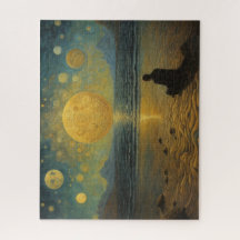 超現実世界のビーチに座る