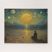 超現実世界のビーチに座る ジグソーパズル (横)