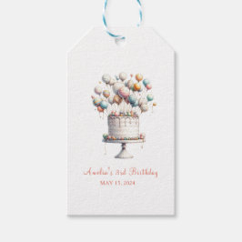超現実主義お誕生日ケーキ&バルーンカスタムステッカー ギフトタグ