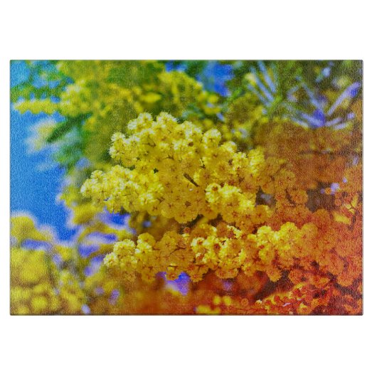 超現実主義の色を持つミモサのカッティングボード カッティングボード (正面)