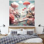 超現実主義の芸術 – 幻想への平凡さ キャンバスプリント (インサイチュ (寝室))