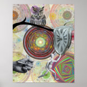 超現実主義者カラフル幾何学円ダリ時計 ポスター (正面)