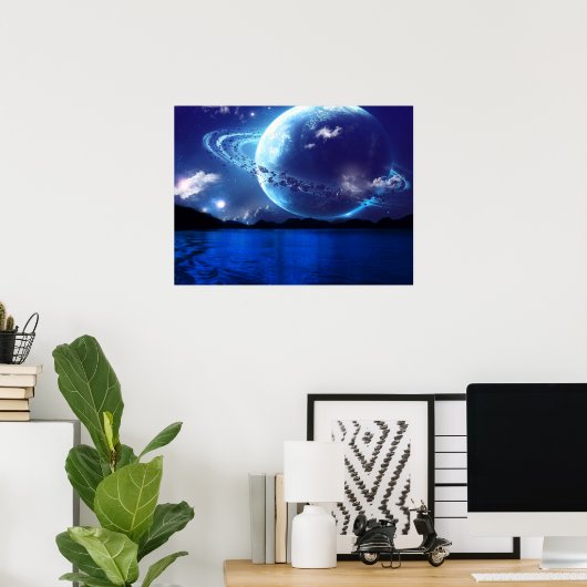 超現実夜間惑星 ポスター (ホームオフィス)