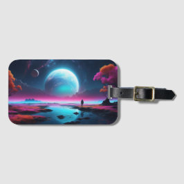 超現実宇宙景観ファンタジー宇宙飛行士 ラゲッジタグ