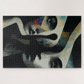 超現実抽象芸術絡み合い顔 ジグソーパズル (横)