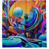 超現実抽象芸術 シャワーカーテン (正面)