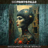 超現実的で魔法的な女性頭 薄葉紙