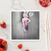 超現実的なアールデコヴィンテージフラッパーとバルーン スタンダードランチョンナプキン (インサイチュ)