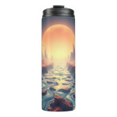 超現実的なエーテルの風景 | 川の上の満月 タンブラー (正面)