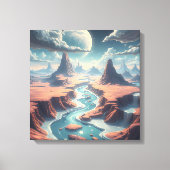 超現実的なエーテルの風景 | 魔法の世界 キャンバスプリント (正面)