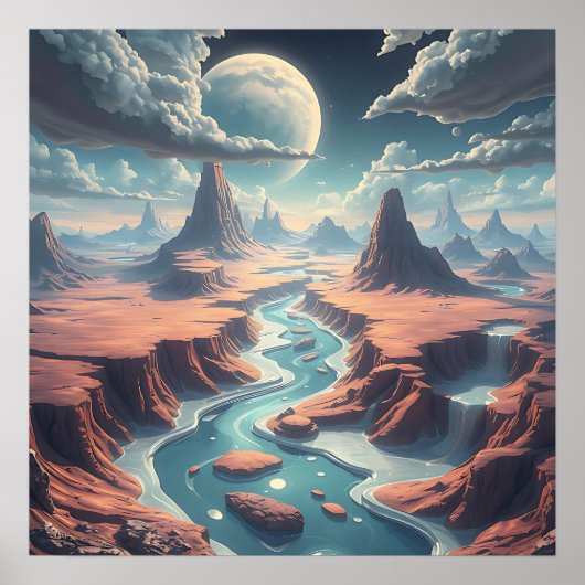 超現実的なエーテルの風景 | 魔法の世界 ポスター (正面)