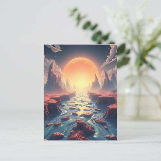 超現実的なエーテルの風景 | 魔法の世界 ポストカード (スタンド正面)