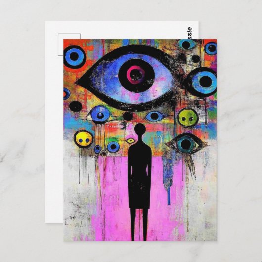 超現実的なカラフルデザイン ポストカード (正面/裏面)